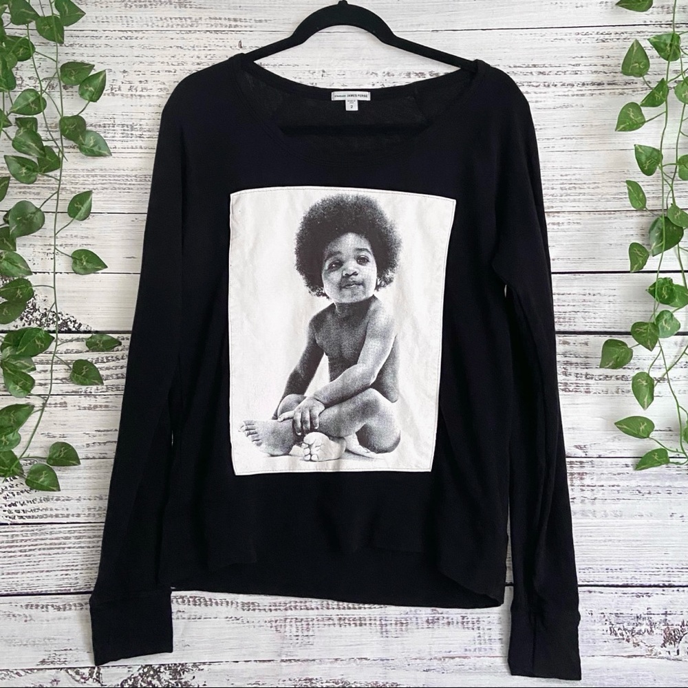 James Perse long sleeve graphic top
